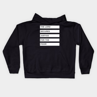 'The Lord Secures Justice' Food and Water Relief Shirt Kids Hoodie